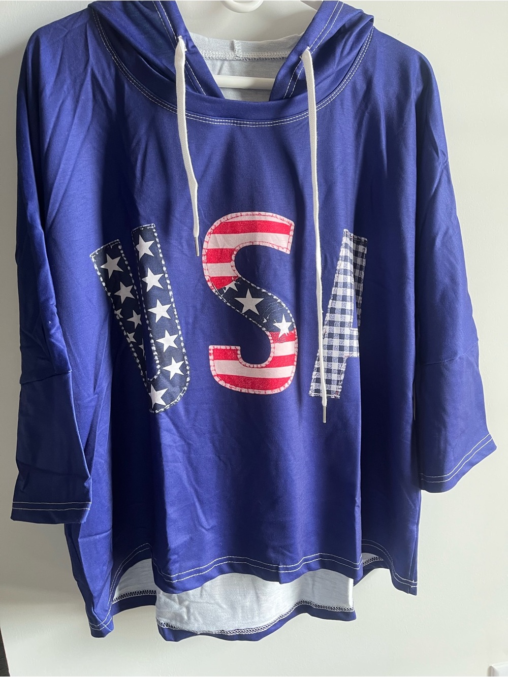 Kids' Blue USA Flag Hoodie Top